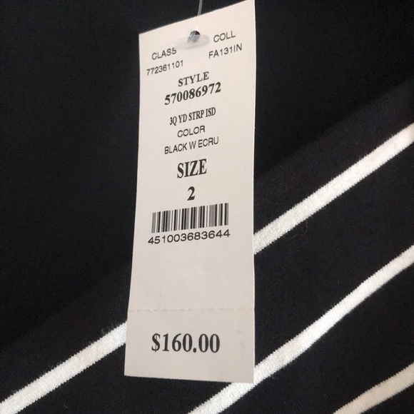 WHBM Black and White Striped Dress NWT - Picture 5 of 7